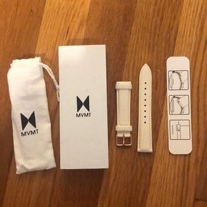 MVMT Ivory Leather Watch Band